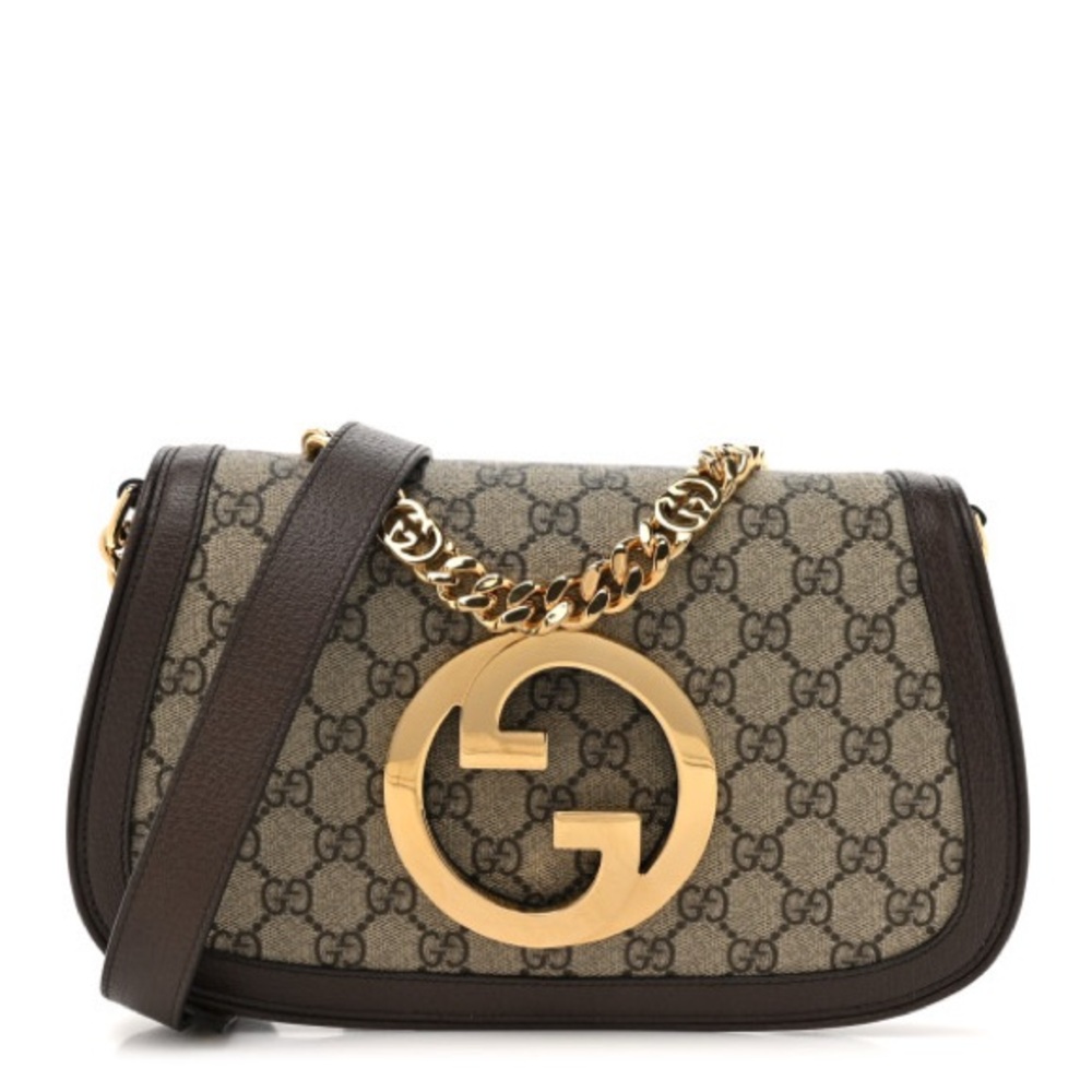 Gucci Brown and Gold Shoulder Bag with Monogram Pattern new without tags 🏷️ - Picture 10 of 15